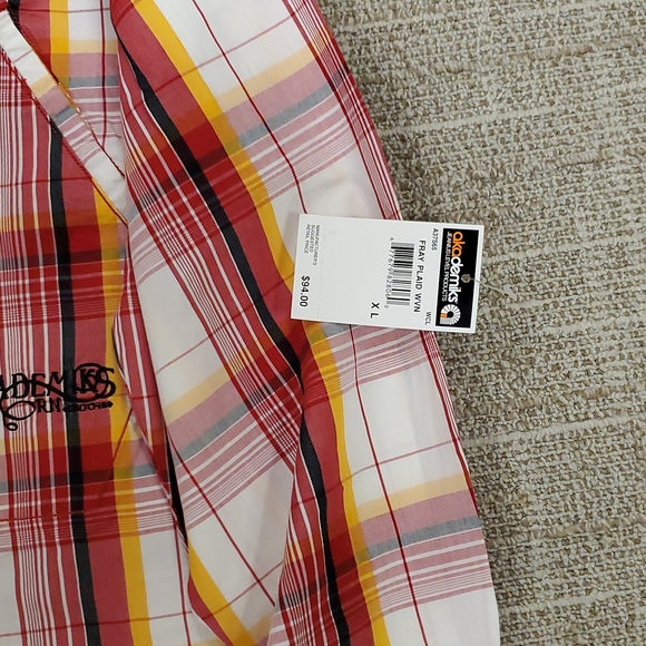Akademiks Fray Plaid Men's XL button down shirt red, yellow, white and black - Picture 2 of 5